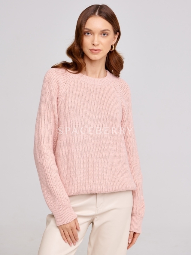 Женский вязаный свитер оверсайз, джемпер